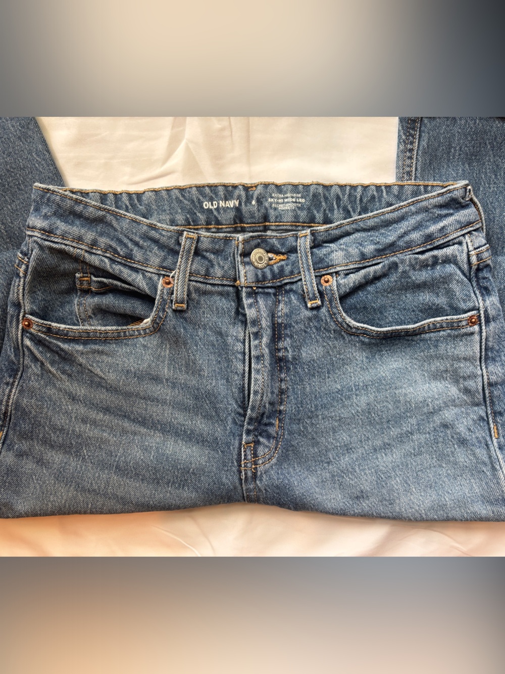 Old Navy Light-Medium Blue Sky Hi Wide Leg Jeans